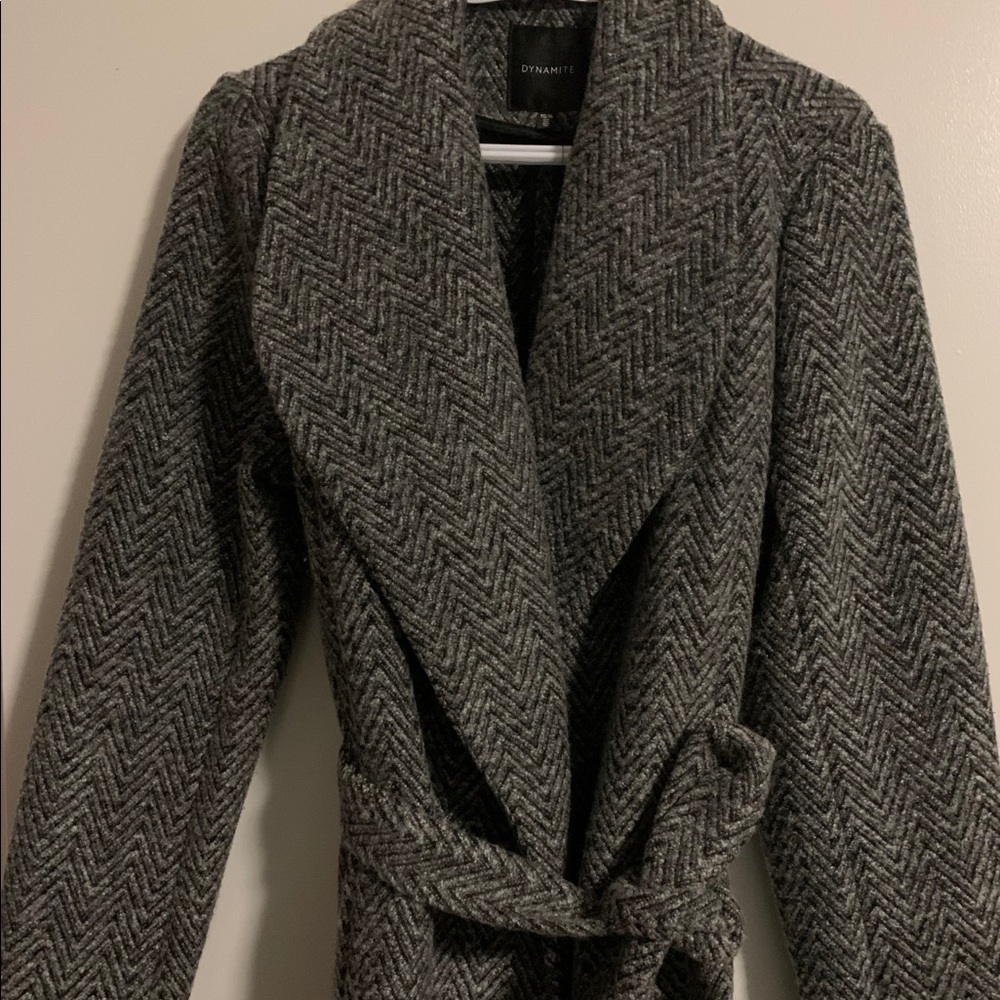 Long grey robe coat